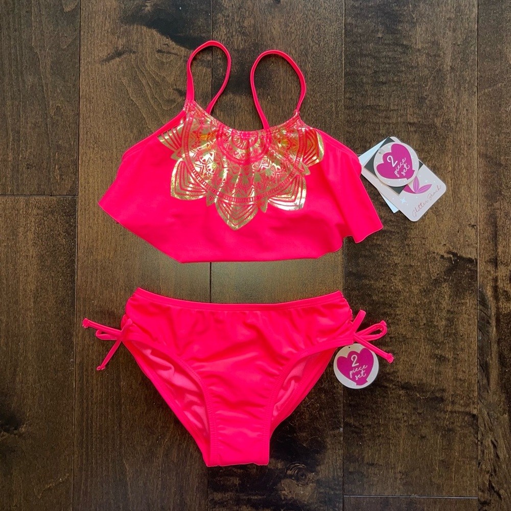 Girls Glitter Beach 2 piece swimsuit